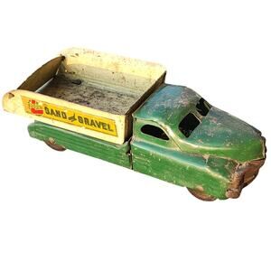 Vintage 1940s Buddy L Pressed Steel Sand and Gravel dump truck